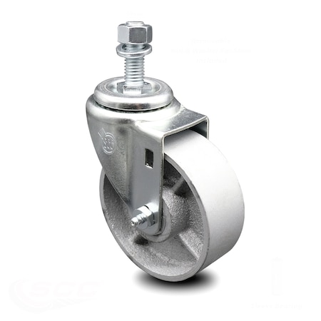 Service Caster 4 Inch Semi Steel Wheel Swivel 12mm Threaded Stem Caster SCC-TS20S414-SSS-M1215